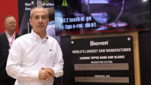 man with custom saw blade from starrett